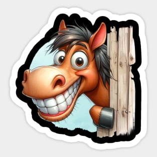 Cute Horse Playing Peek a Boo Sticker